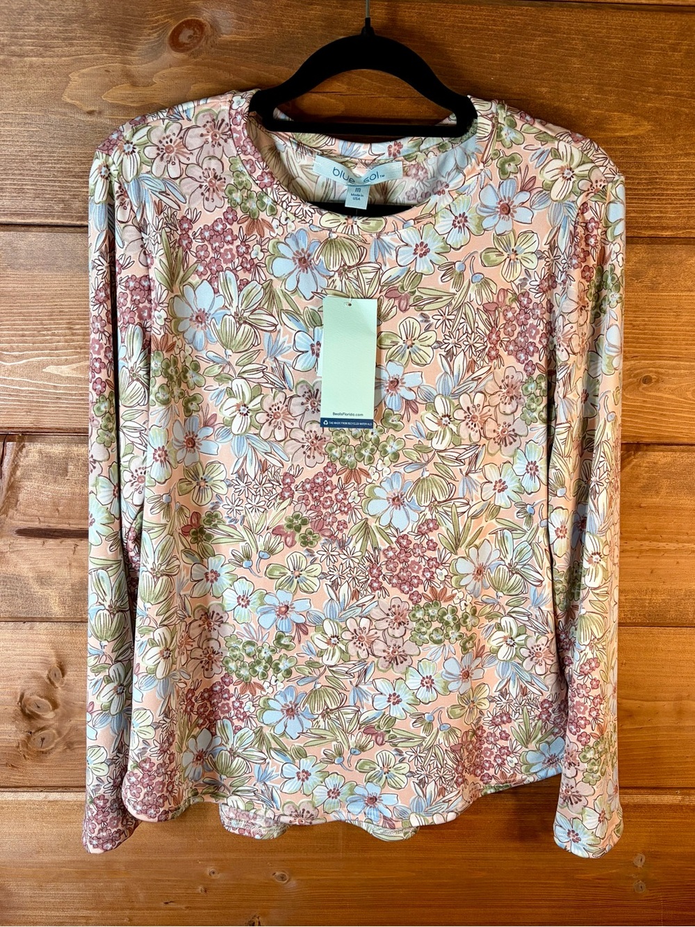 Olive & Oak Pastel Floral Long-Sleeve Tee - Pastel Multi Size Medium 💕